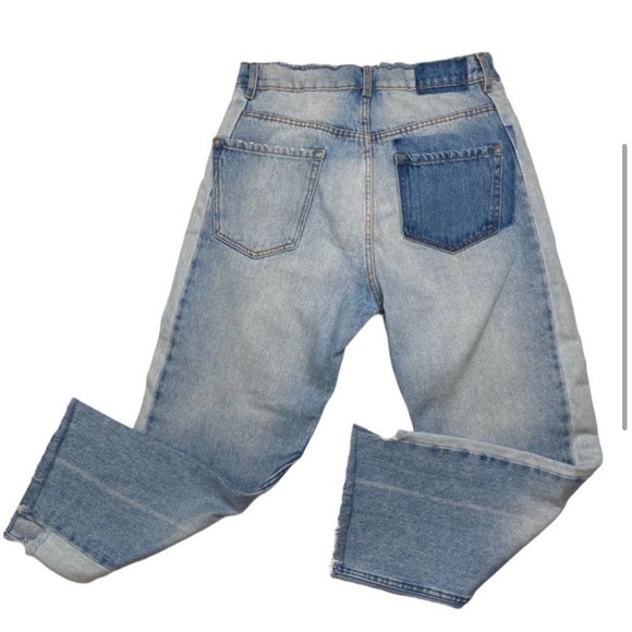 ZARA TRF IX’D Makers Two Tone Distressed Jeans Size 4 - Picture 2 of 8